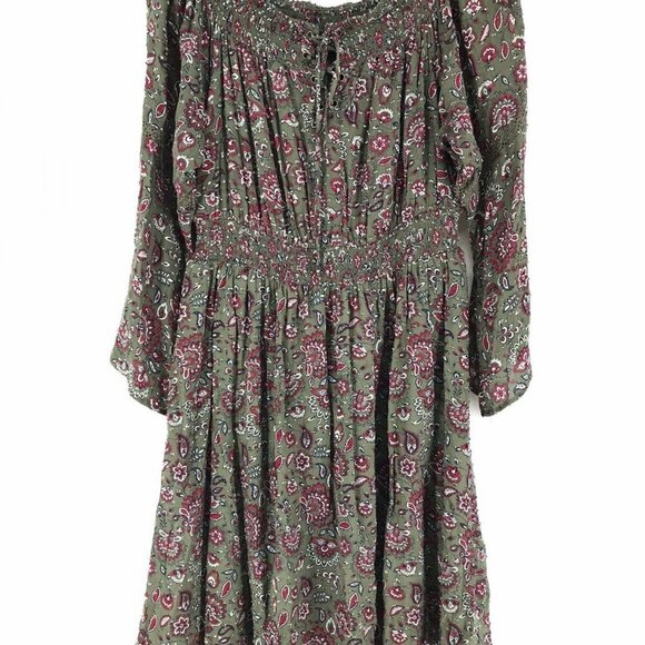 Torrid Multi Color Floral Off Shoulder Lace Up Challis Skater Dress 1X EUC - Picture 1 of 10